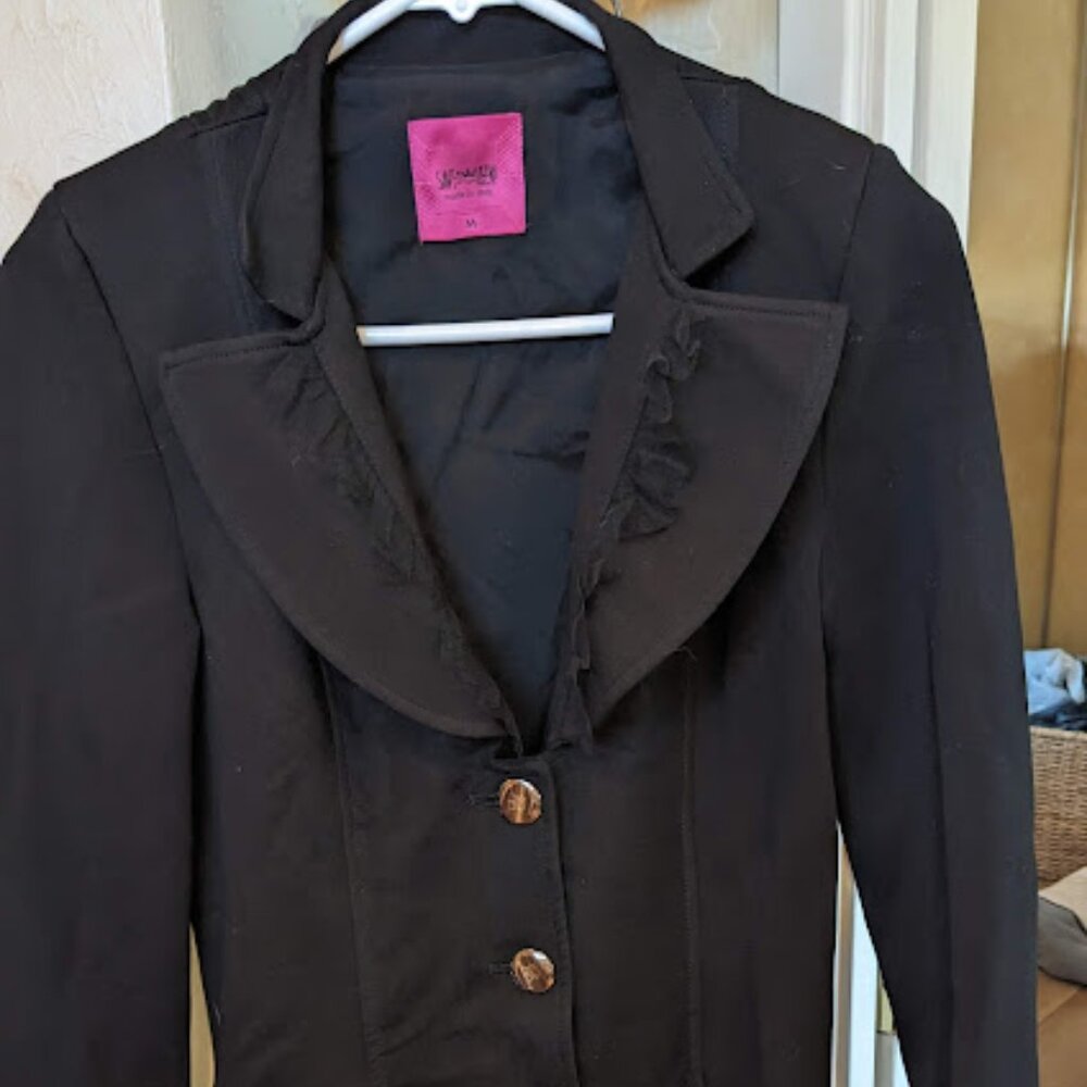 Save the Queen embellished black jacket M lined